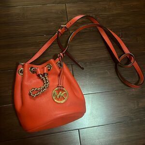Michael Kors Orange Small Bucket Bag - Long Strap- BRAND NEW